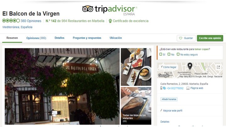 Restaurante más recomendado Trip Advisor en Marbella